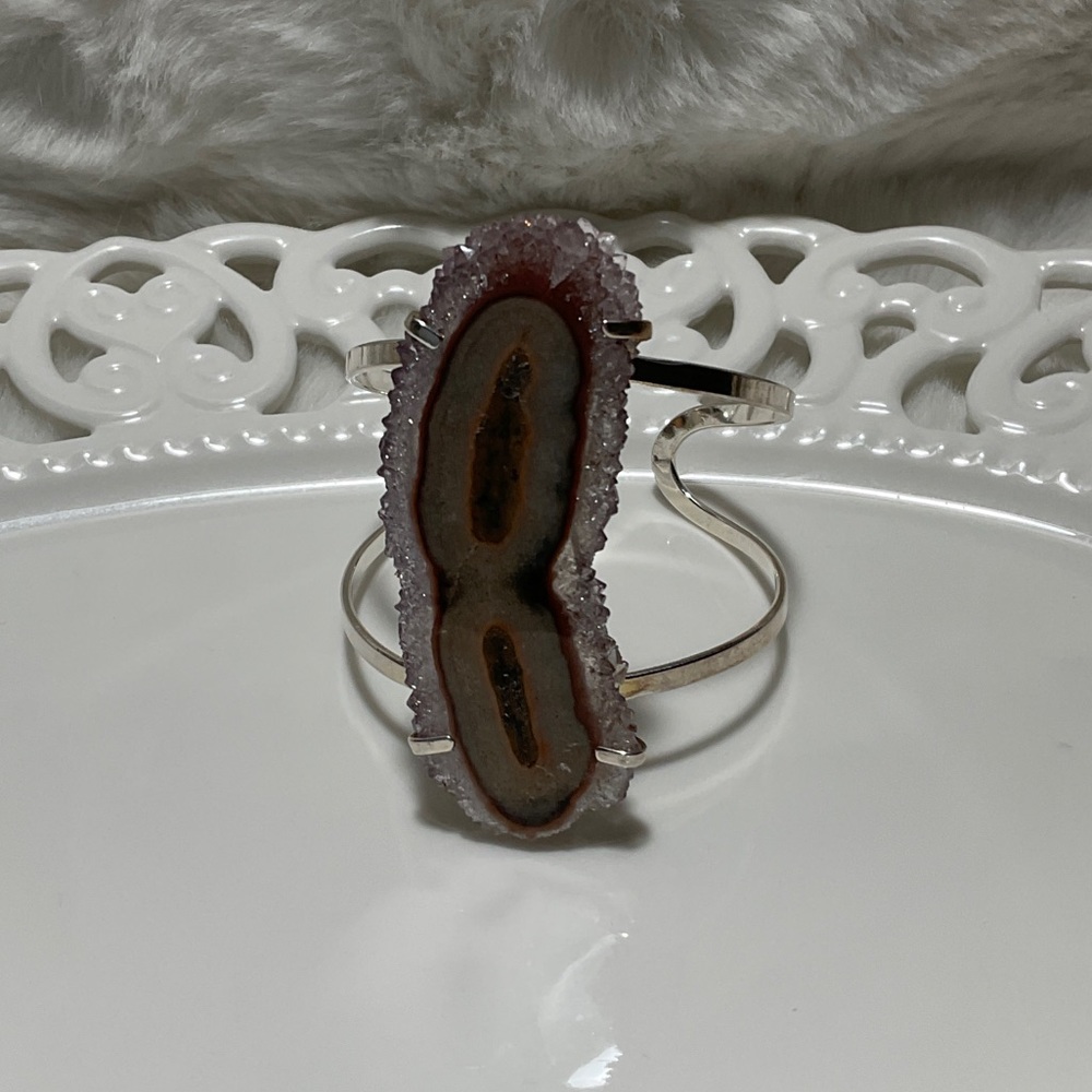 Silver Geode Cuff Bracelet - Picture 9 of 9